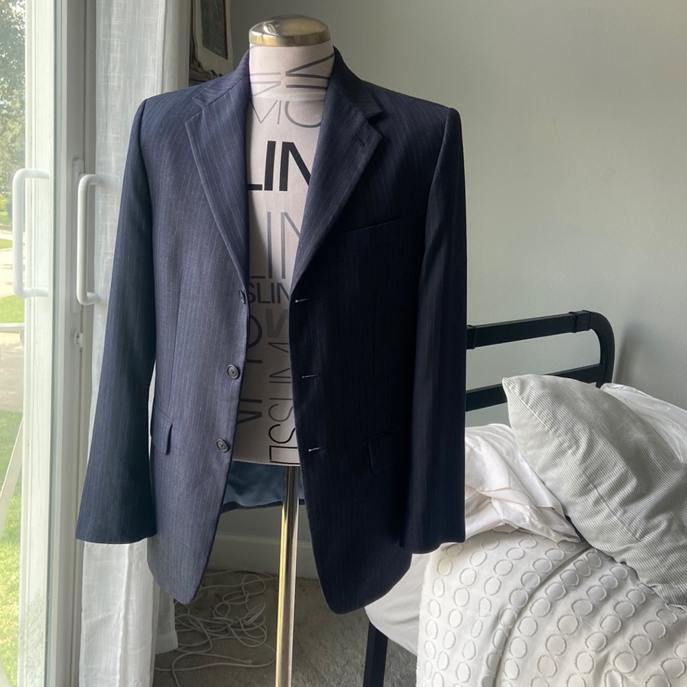 Perry Ellis navy blue mens blazer great condition